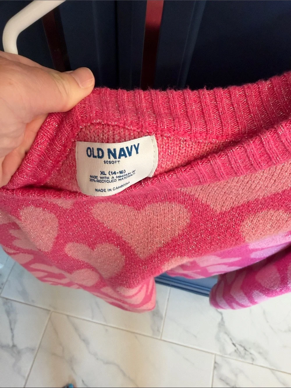 Pink heart sweater